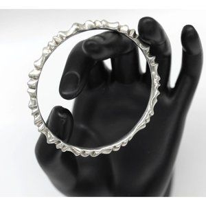 925 STERLING BRACELET, bangle, handmade, primitive style, 25.6 grams, 2 1/2"